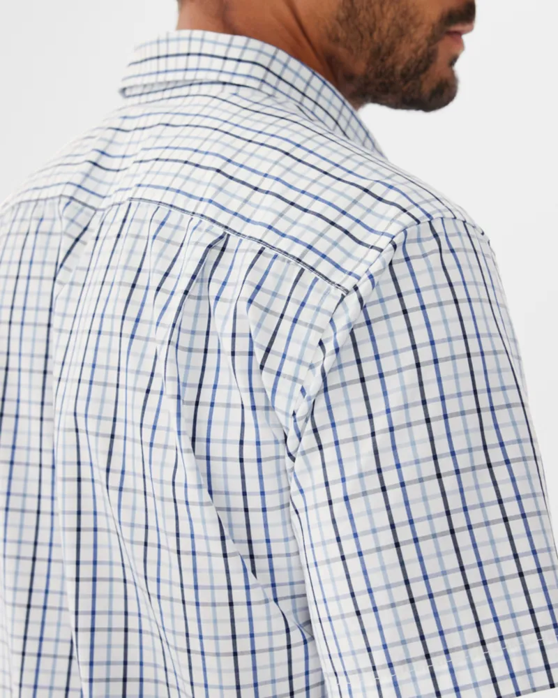 RM Williams Hervey Shirt White Navy Blue-5